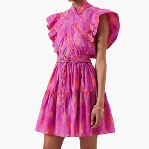 Finn Ruffle Cap Sleeve Faux Wrap Dress